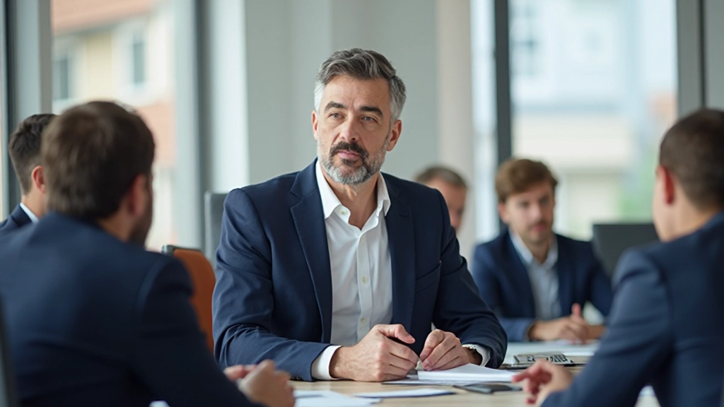 Профессиональный лидер проводит встречу с командой в современном офисе